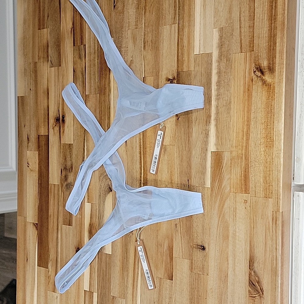 Lot of 2 SKIMS Kim Kardashian 3X Ultra Fine Mesh Micro Dipped Thong New w/ Tags